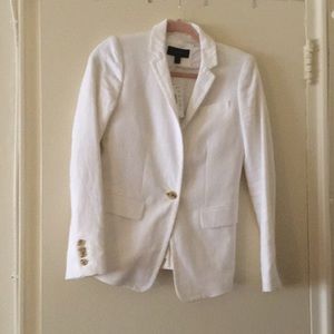 NWT J. Crew white linen blazer!